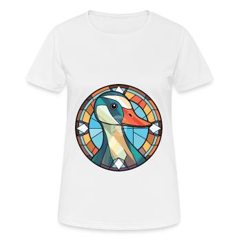 Gans, Buntes, Aquarell, Tier, Haustier, Illustration - Frauen T-Shirt atmungsaktiv - Weiß - Vorne - AI Model Female 172 dark (172cm)
