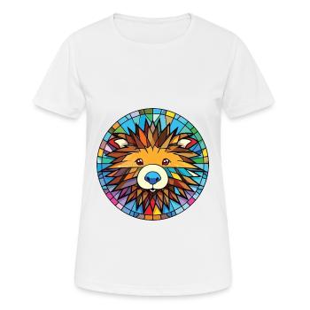 Porcupine Colorful Watercolor Animal Illustration - Women's Breathable T-Shirt - white - Front - AI Model Female 172 dark (172cm)