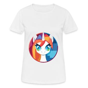 Poney aquarelle colorée Animal animal de compagnie Illustration - T-shirt respirant Femme - blanc - Devant - AI Model Female 172 dark (172cm)