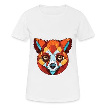 Red Vari Lemur Colorful Watercolor Animal Cartoon - Women's Breathable T-Shirt - white - Front - AI Model Female 172 dark (172cm)