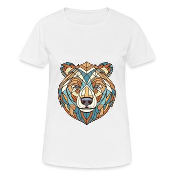 Ours brun de Sibérie Aquarelle colorée Animal - T-shirt respirant Femme - blanc - Devant - AI Model Female 172 dark (172cm)