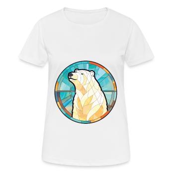 Polar Bear Colorful Watercolor Animal Illustration - Women's Breathable T-Shirt - white - Front - AI Model Female 172 dark (172cm)