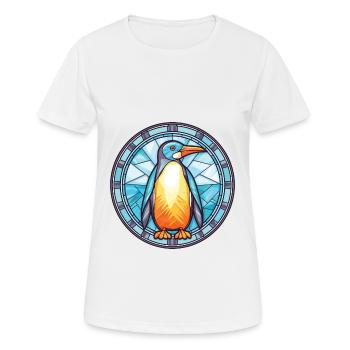 Pinguin bunte Aquarell-Tier-Illustration - Frauen T-Shirt atmungsaktiv - Weiß - Vorne - AI Model Female 172 dark (172cm)