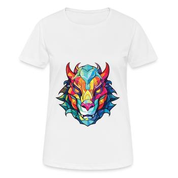 Drache Buntes Aquarell Tier Haustier Illustration - Frauen T-Shirt atmungsaktiv - Weiß - Vorne - AI Model Female 172 dark (172cm)