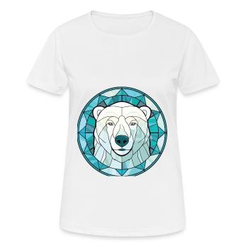 Polar Bear Colorful Watercolor Animal Illustration - Women's Breathable T-Shirt - white - Front - AI Model Female 172 dark (172cm)