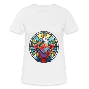 Taube buntes Aquarell Tier Haustier Illustration - Frauen T-Shirt atmungsaktiv - Weiß - Vorne - AI Model Female 172 dark (172cm)