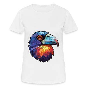 Corbeau aquarelle colorée Animal animal de compagnie Illustration - T-shirt respirant Femme - blanc - Devant - AI Model Female 172 dark (172cm)