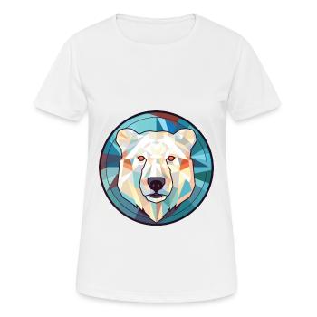 Polar Bear Colorful Watercolor Animal Illustration - Women's Breathable T-Shirt - white - Front - AI Model Female 172 dark (172cm)