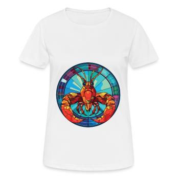 Lobster Colorful Watercolor Animal Illustration - Women's Breathable T-Shirt - white - Front - AI Model Female 172 dark (172cm)