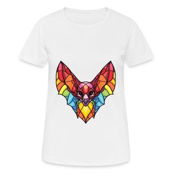 Fledermaus buntes Aquarell Tier Haustier Illustration - Frauen T-Shirt atmungsaktiv - Weiß - Vorne - AI Model Female 172 dark (172cm)