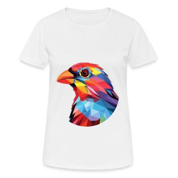 Finch Buntes Aquarell Tier Haustier Illustration - Frauen T-Shirt atmungsaktiv - Weiß - Vorne - AI Model Female 172 dark (172cm)
