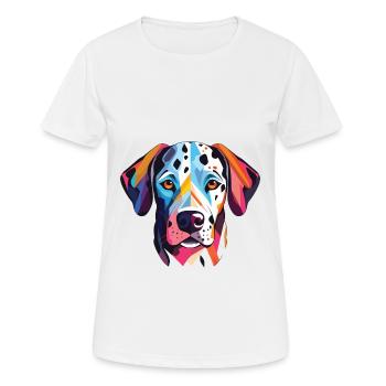 Dalmatiner Hund Buntes Aquarell Tier Karikatur - Frauen T-Shirt atmungsaktiv - Weiß - Vorne - AI Model Female 172 dark (172cm)