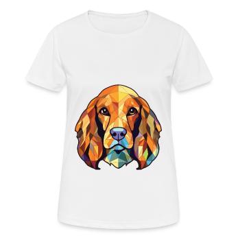 American Cocker Spaniel chien aquarelle colorée - T-shirt respirant Femme - blanc - Devant - AI Model Female 172 dark (172cm)