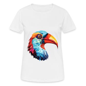 Oiseau Aquarelle Colorée Animal Illustration D’animaux De Compagnie - T-shirt respirant Femme - blanc - Devant - AI Model Female 172 dark (172cm)