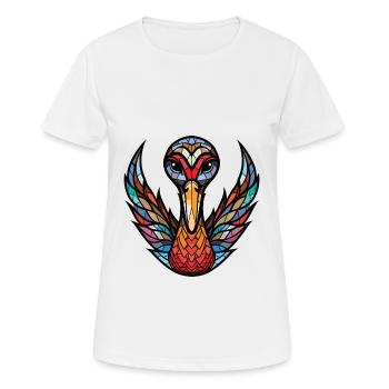 Schwarzer Schwan Buntes Aquarell Tier Illustration - Frauen T-Shirt atmungsaktiv - Weiß - Vorne - AI Model Female 172 dark (172cm)