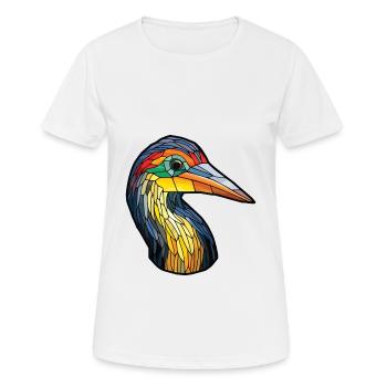 Kormoran bunte Aquarell-Tier-Illustration - Frauen T-Shirt atmungsaktiv - Weiß - Vorne - AI Model Female 172 dark (172cm)