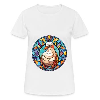 Taube buntes Aquarell Tier Haustier Illustration - Frauen T-Shirt atmungsaktiv - Weiß - Vorne - AI Model Female 172 dark (172cm)