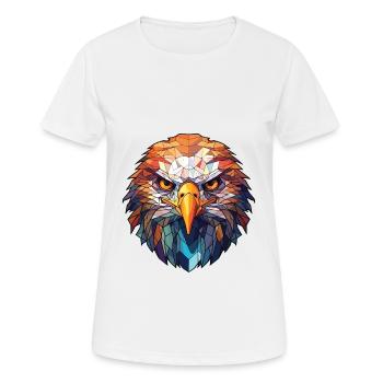 Eagle Colorful Watercolor Animal Pet Illustration - Women's Breathable T-Shirt - white - Front - AI Model Female 172 dark (172cm)