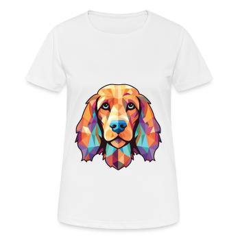 Cocker anglais chien aquarelle colorée animal de compagnie - T-shirt respirant Femme - blanc - Devant - AI Model Female 172 dark (172cm)