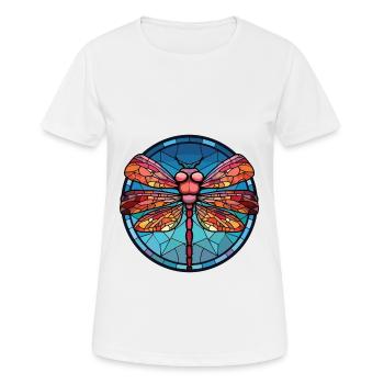 Dragonfly Colorful Watercolor Animal Illustration - Women's Breathable T-Shirt - white - Front - AI Model Female 172 dark (172cm)