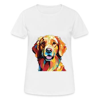 Golden Retriever Colorful Watercolor Animal Pet - Women's Breathable T-Shirt - white - Front - AI Model Female 172 dark (172cm)