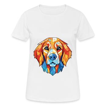 Golden Retriever Colorful Watercolor Animal Pet - Women's Breathable T-Shirt - white - Front - AI Model Female 172 dark (172cm)