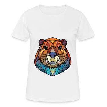 Murmeltier buntes Aquarell Tier Illustration - Frauen T-Shirt atmungsaktiv - Weiß - Vorne - AI Model Female 172 dark (172cm)