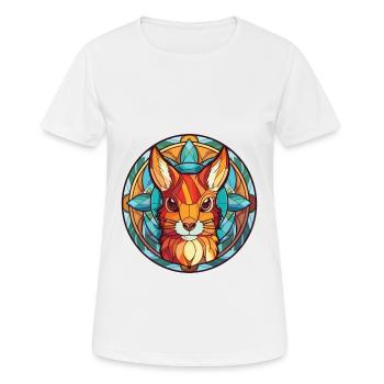 Squirrel Colorful Watercolor Animal Illustration - Women's Breathable T-Shirt - white - Front - AI Model Female 172 dark (172cm)