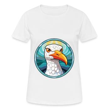 Möwe bunte Aquarell-Tier-Illustration - Frauen T-Shirt atmungsaktiv - Weiß - Vorne - AI Model Female 172 dark (172cm)