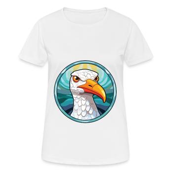 Mouette colorée aquarelle Animal Illustration - T-shirt respirant Femme - blanc - Devant - AI Model Female 172 dark (172cm)