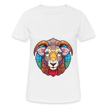 Schaf buntes Aquarell Tier Haustier Illustration - Frauen T-Shirt atmungsaktiv - Weiß - Vorne - AI Model Female 172 dark (172cm)