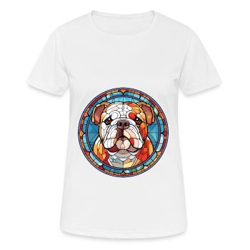 Bulldogge Buntes Aquarell Tier Illustration - Frauen T-Shirt atmungsaktiv - Weiß - Vorne - AI Model Female 172 dark (172cm)