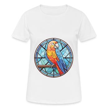 Papagei Buntes Aquarell Tier Haustier Illustration - Frauen T-Shirt atmungsaktiv - Weiß - Vorne - AI Model Female 172 dark (172cm)