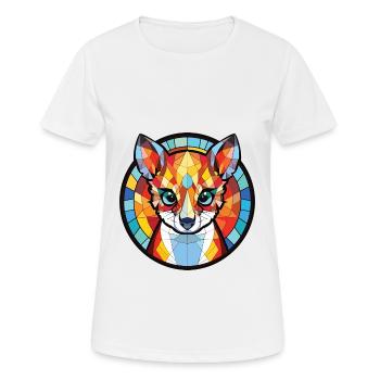 Cat Lemur Colorful Watercolor Animal Illustration - Women's Breathable T-Shirt - white - Front - AI Model Female 172 dark (172cm)