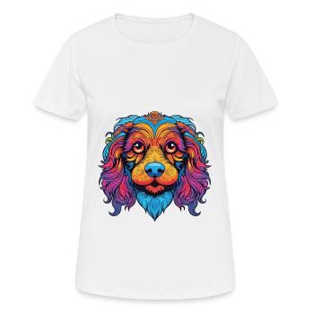 Bunter Hund Buntes Aquarell Tier Cartoon - Frauen T-Shirt atmungsaktiv - Weiß - Vorne - AI Model Female 172 dark (172cm)