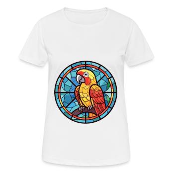 Papagei buntes Aquarell Tier Haustier Illustration - Frauen T-Shirt atmungsaktiv - Weiß - Vorne - AI Model Female 172 dark (172cm)