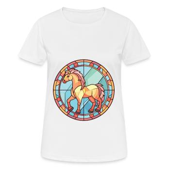 Poney Bébé Cheval Aquarelle Colorée Animal Cartoon - T-shirt respirant Femme - blanc - Devant - AI Model Female 172 dark (172cm)