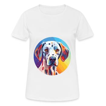Dalmatiner Hund Buntes Aquarell Tier Karikatur - Frauen T-Shirt atmungsaktiv - Weiß - Vorne - AI Model Female 172 dark (172cm)
