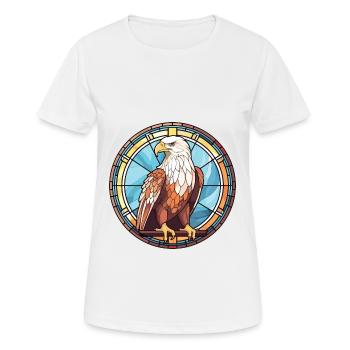 Eagle Colorful Watercolor Animal Pet Illustration - Women's Breathable T-Shirt - white - Front - AI Model Female 172 dark (172cm)