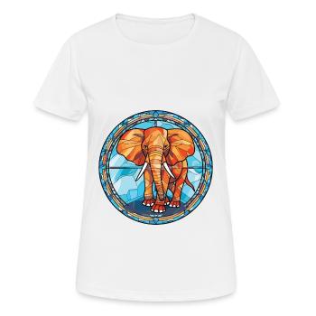 Elefant buntes Aquarell Tier Illustration - Frauen T-Shirt atmungsaktiv - Weiß - Vorne - AI Model Female 172 dark (172cm)