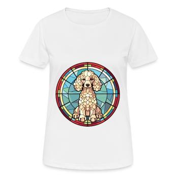 Pudel Hund Buntes Aquarell Tier Illustration - Frauen T-Shirt atmungsaktiv - Weiß - Vorne - AI Model Female 172 dark (172cm)