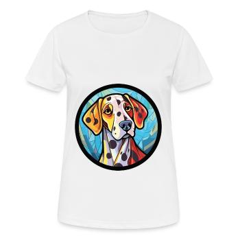 Dalmatiner Hund Buntes Aquarell Tier Karikatur - Frauen T-Shirt atmungsaktiv - Weiß - Vorne - AI Model Female 172 dark (172cm)