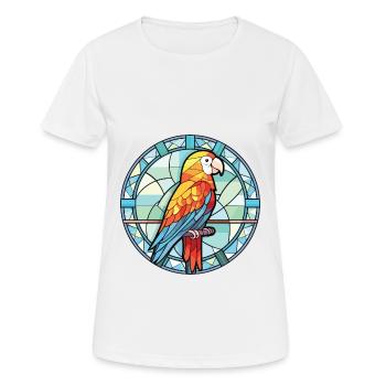 Papagei buntes Aquarell Tier Haustier Illustration - Frauen T-Shirt atmungsaktiv - Weiß - Vorne - AI Model Female 172 dark (172cm)