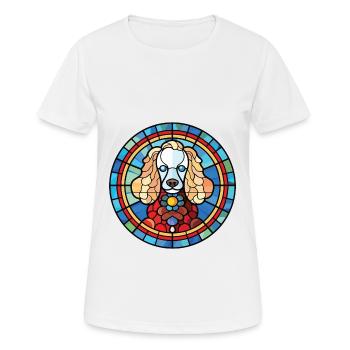 Caniche Chien Aquarelle Colorée Animal Illustration - T-shirt respirant Femme - blanc - Devant - AI Model Female 172 dark (172cm)