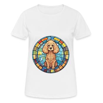 Caniche Chien Aquarelle Colorée Animal Illustration - T-shirt respirant Femme - blanc - Devant - AI Model Female 172 dark (172cm)