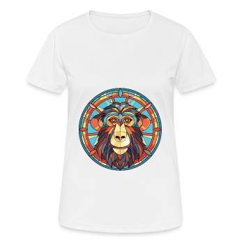 Babouin aquarelle colorée Animal animal de compagnie Illustration - T-shirt respirant Femme - blanc - Devant - AI Model Female 172 dark (172cm)
