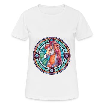 Pony buntes Aquarell Tier Haustier Illustration - Frauen T-Shirt atmungsaktiv - Weiß - Vorne - AI Model Female 172 dark (172cm)