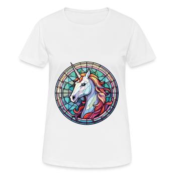 Einhorn bunte Aquarell Tier Illustration - Frauen T-Shirt atmungsaktiv - Weiß - Vorne - AI Model Female 172 dark (172cm)