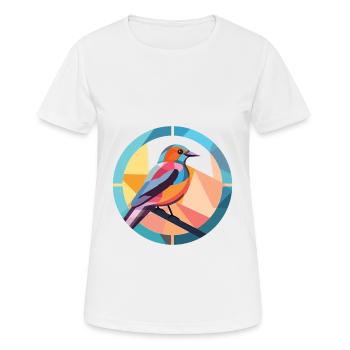 Oiseau Aquarelle Colorée Animal Illustration D’animaux De Compagnie - T-shirt respirant Femme - blanc - Devant - AI Model Female 172 dark (172cm)