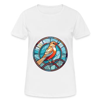 Oiseau Aquarelle Colorée Animal Illustration D’animaux De Compagnie - T-shirt respirant Femme - blanc - Devant - AI Model Female 172 dark (172cm)